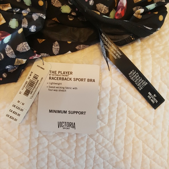 SPECIAL BUNDLE 2 SPORTS BRAS FOR $20 The Player Racerback Pullover Sport Bra VS - Picture 3 of 4